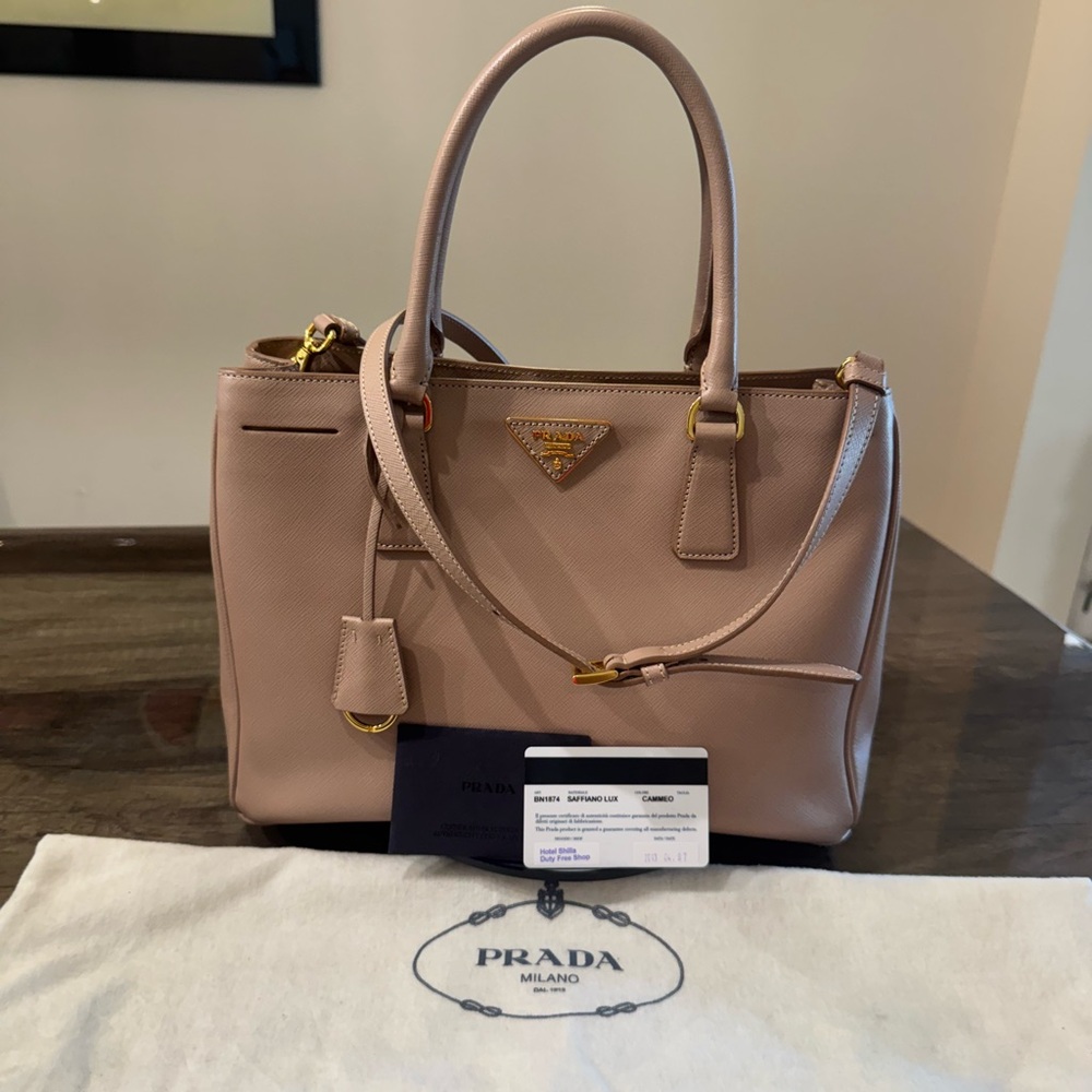 Authentic Prada Saffiano Lux Leather Satchel/Crossbody/Shoulder - Three-Way Bag